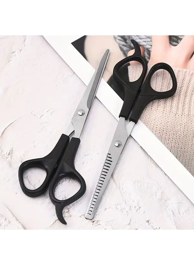 5pcs Black Professional Hair Cutting Kit With Sharp Scissors Thinning Shears Comb - Image 5